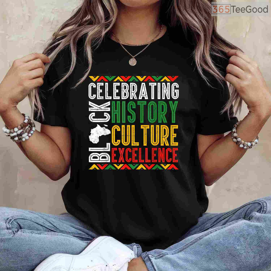 Celebrating Black History Month Afro T-Shirt African Culture Shirt for Men Women Kids