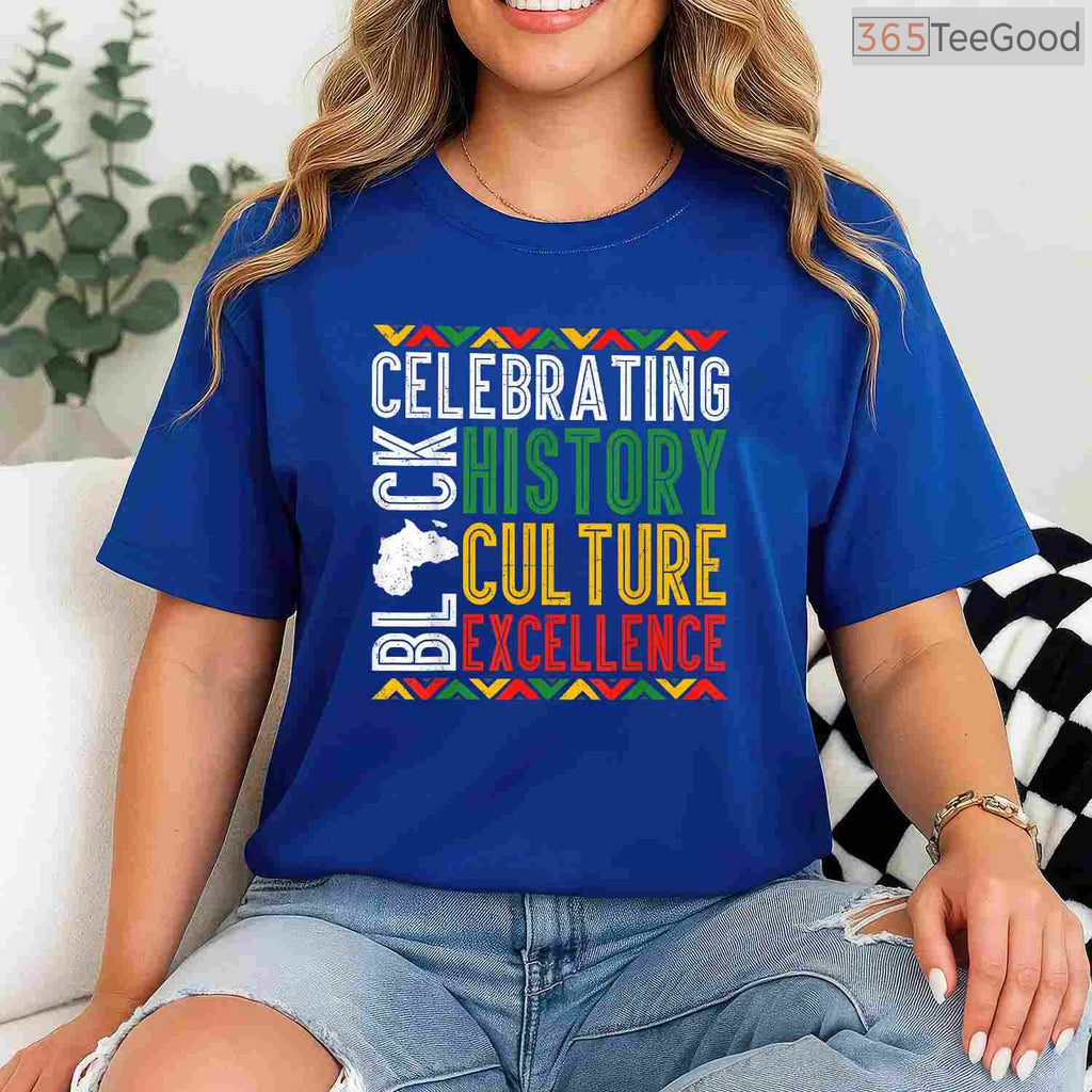 Celebrating Black History Month Afro T-Shirt African Culture Shirt for Men Women Kids