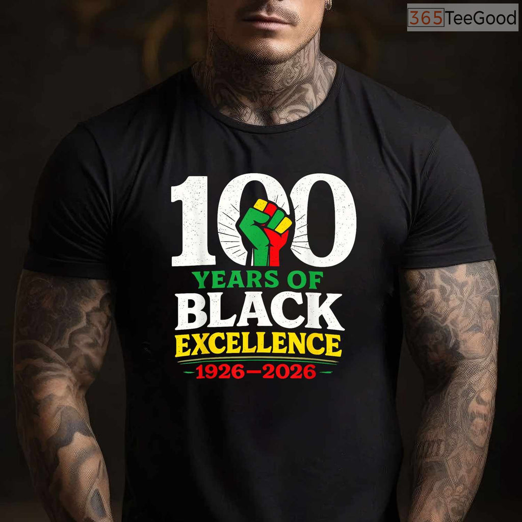 Celebrating 100 Years of Black Excellence T-Shirt Centennial Black History Month Shirt