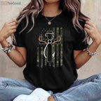 Christian Hunting Fishing Faith Shirt, Patriotic USA Flag Camo Faith Apparel