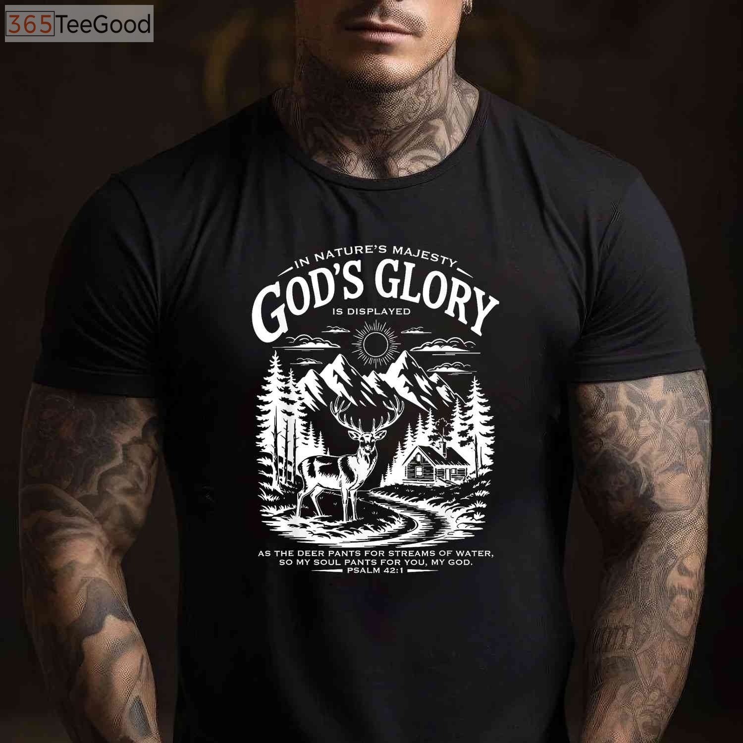 Christian Deer Hunting Bible Verse Shirt, Religious Nature Wildlife Faith Tee