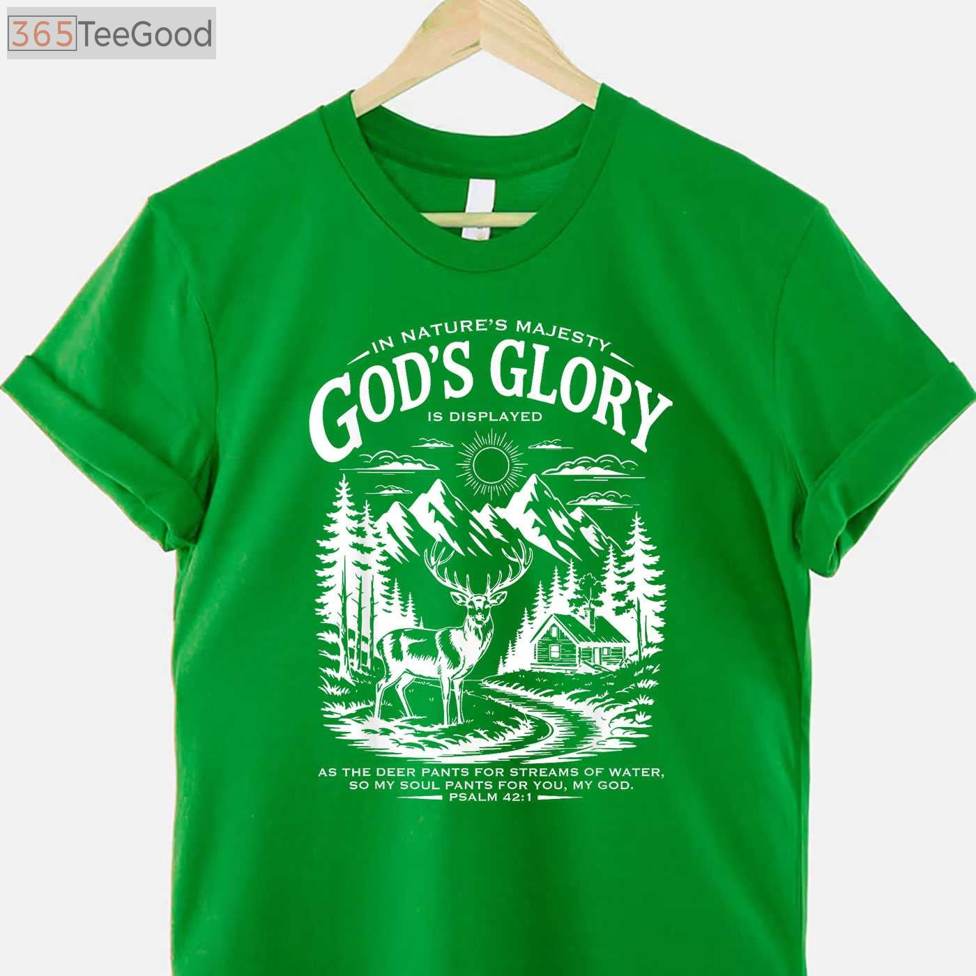 Christian Deer Hunting Bible Verse Shirt, Religious Nature Wildlife Faith Tee