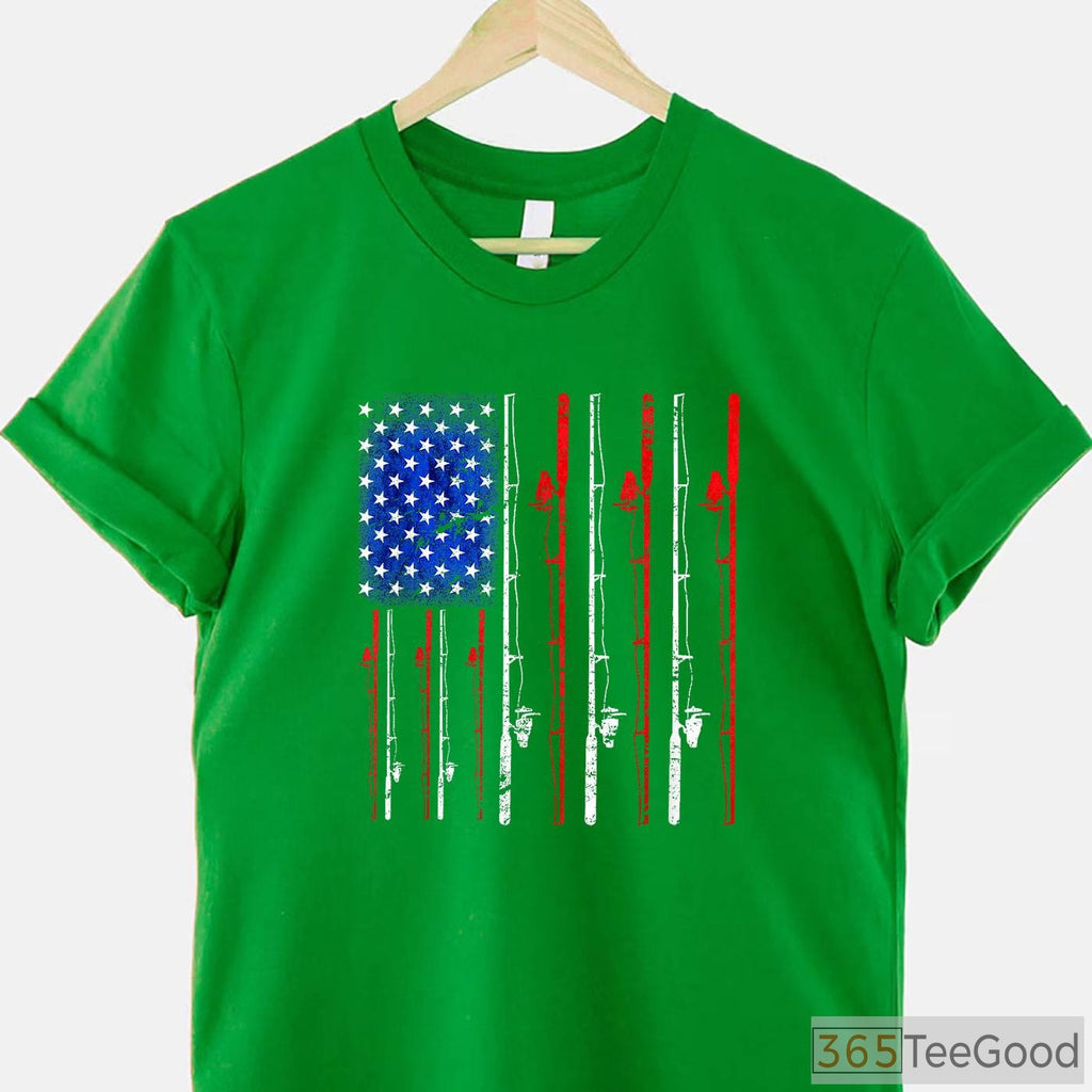 Classic American Flag Fishing Performance Tee - Patriotic Angler Apparel
