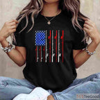 Classic American Flag Fishing Performance Tee - Patriotic Angler Apparel