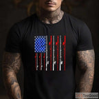 Classic American Flag Fishing Performance Tee - Patriotic Angler Apparel