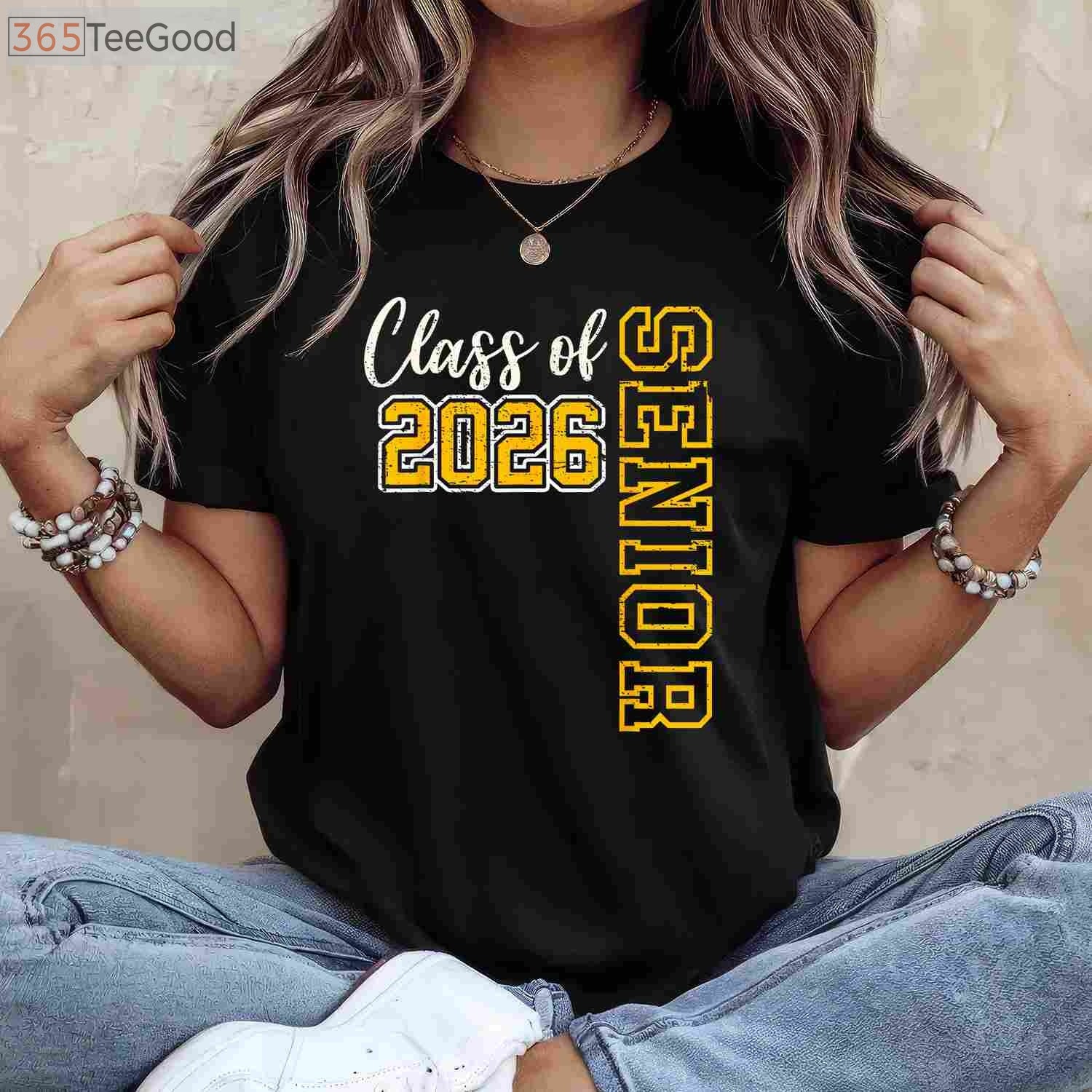 Class of 2026 Senior T-Shirt - Black and Gold High School Graduation Gift