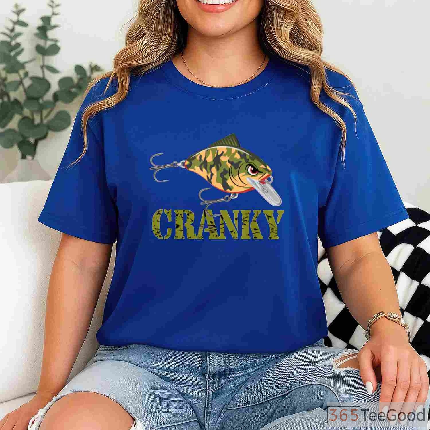 Cranky Camo Crankbait Fishing Shirt, Funny Father’s Day Lure Lover Tee