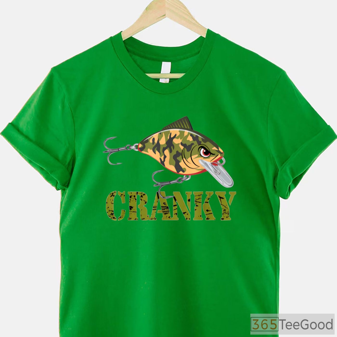 Cranky Camo Crankbait Fishing Shirt, Funny Father’s Day Lure Lover Tee
