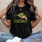 Cranky Camo Crankbait Fishing Shirt, Funny Father’s Day Lure Lover Tee