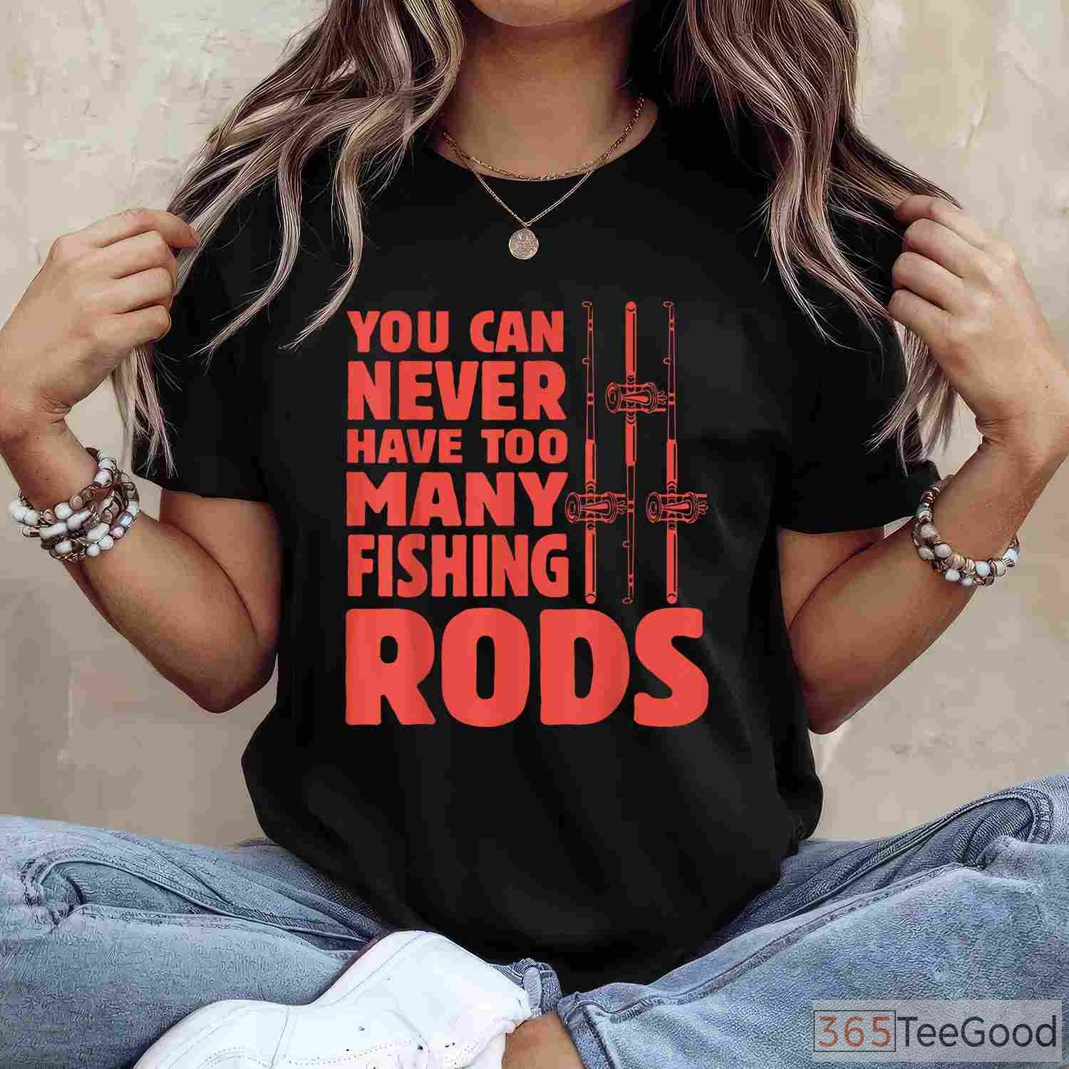 Creative Fishing Rod Graphic Design Shirt - Unique Outfit for Passionate Fishing Lovers