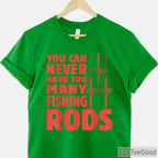 Creative Fishing Rod Graphic Design Shirt - Unique Outfit for Passionate Fishing Lovers