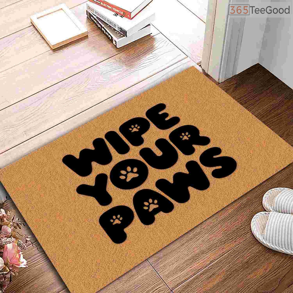 Custom Pet Welcome Doormat Funny Wipe Your Paws - High-Quality Porch Rug for Home Decor