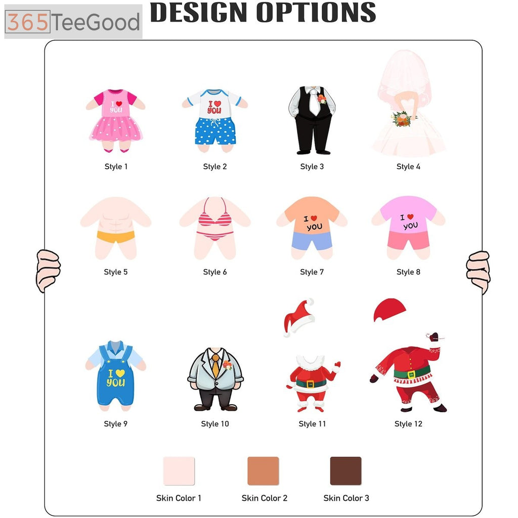 Custom Shape Pillow Case – Personalized Photo Humanoid Pillow Funny Face Cushion Gift