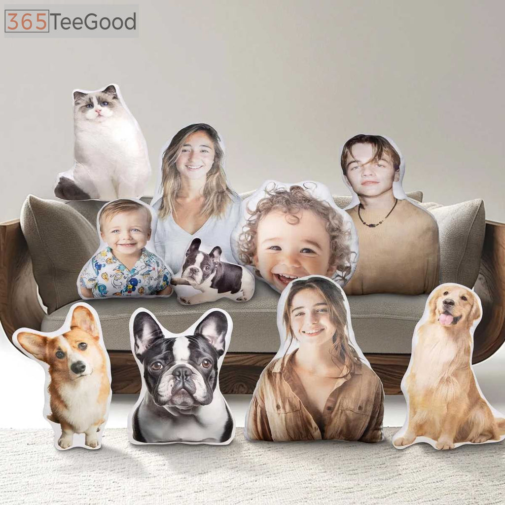 Custom Shape Pillow Case – Custom Face Photo Pillow Personalized Pet Portrait Cushion