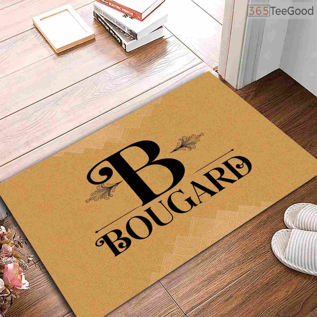 Custom Text Doormat Personalized Initial B Monogram - Elegant Entryway Rug for New Homeowners