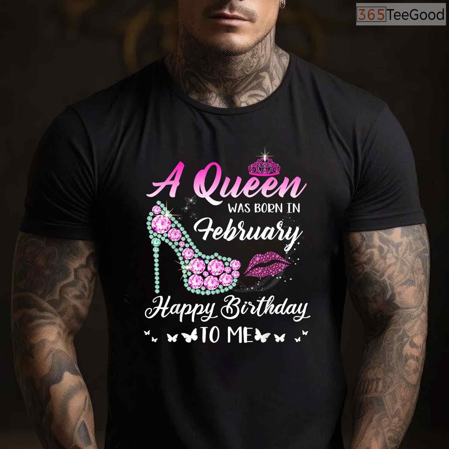 Cute February Birthday Shirt – A Queen Was Born In February Funny T-Shirt