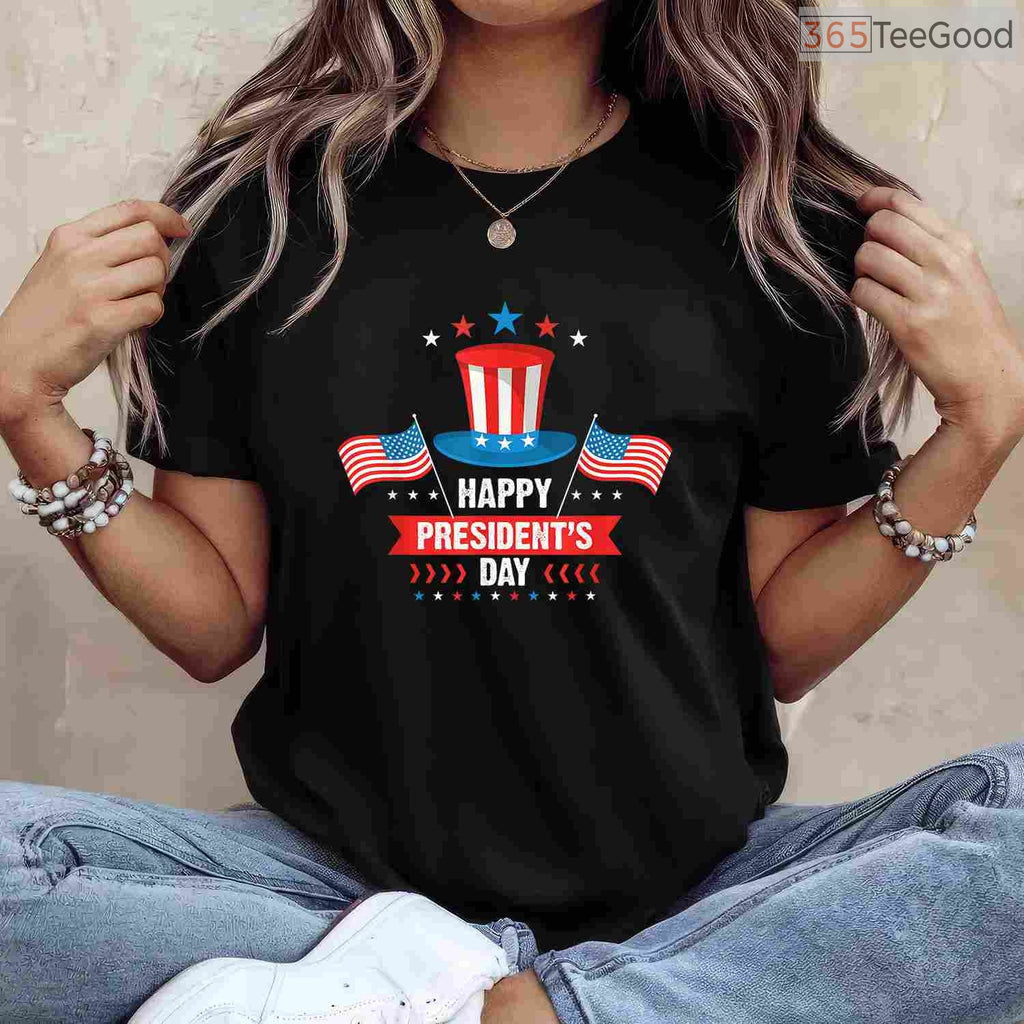 Cute Happy Presidents Day T-Shirt American Patriots Boys Kids School History Event Shirt