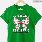 Cute Heart Bow February Shirt – We Wear Red Awareness Ribbon Tee