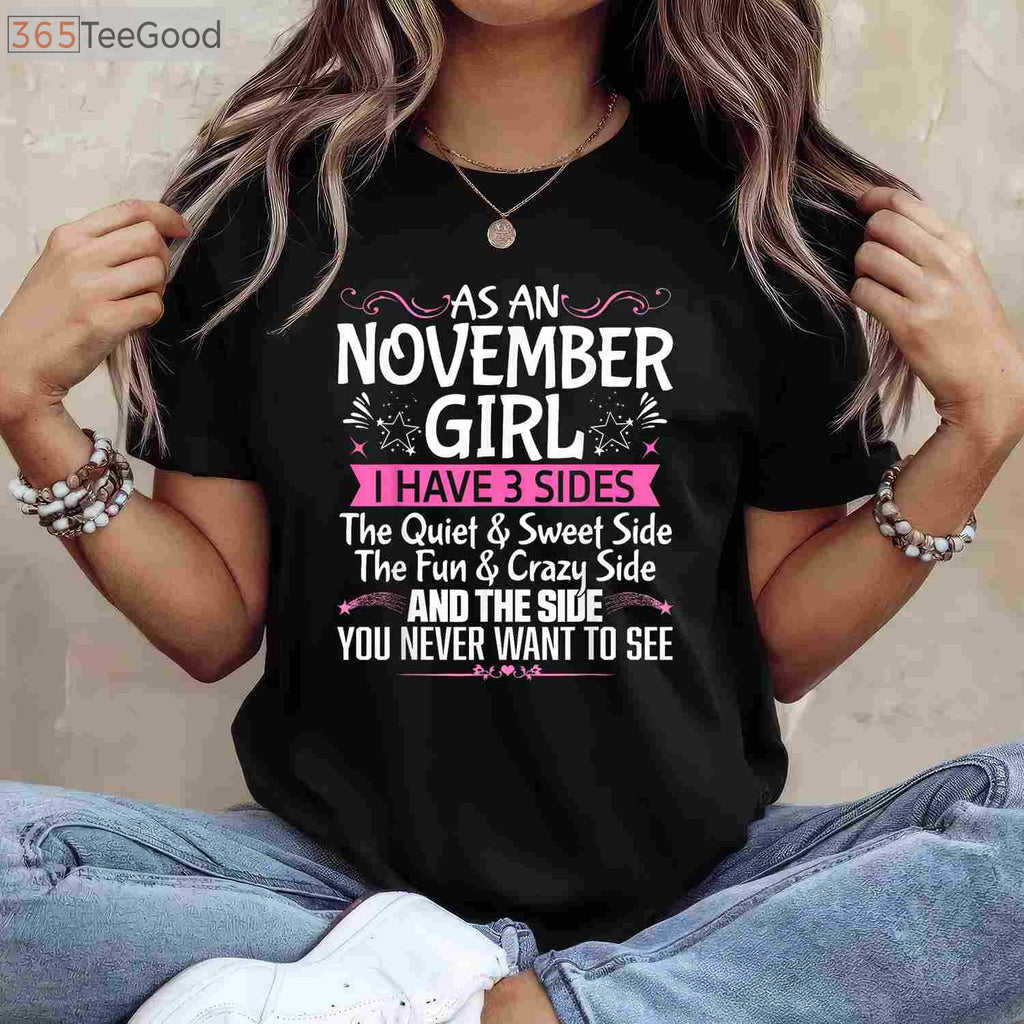 Cute November Queen Birthday T-Shirt - Royal Born in November Party Outfit
