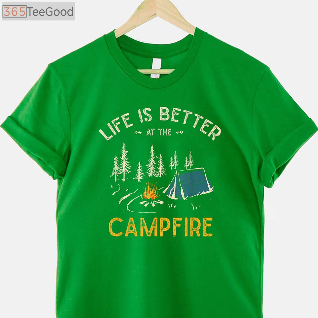 Das Leben ist Besser am Lagerfeuer T-Shirt - German Camping Campfire Gift