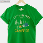 Das Leben ist Besser am Lagerfeuer T-Shirt - German Camping Campfire Gift