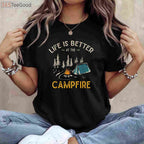 Das Leben ist Besser am Lagerfeuer T-Shirt - German Camping Campfire Gift