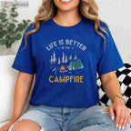 Das Leben ist Besser am Lagerfeuer T-Shirt - German Camping Campfire Gift