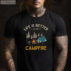 Das Leben ist Besser am Lagerfeuer T-Shirt - German Camping Campfire Gift