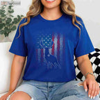 Deer Hunting American Flag Hunting T-Shirt, Whitetail Buck Antlers Hunter Shirt for Men