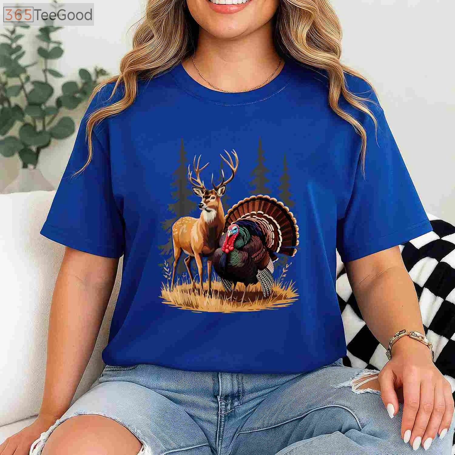 Deer and Turkey Hunting Hobby Shirt, Multi-Season Wildlife Hunter Graphic Tee