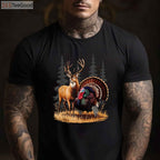 Deer and Turkey Hunting Hobby Shirt, Multi-Season Wildlife Hunter Graphic Tee