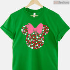 Disney Minnie Mouse Icon Pink Hearts T-Shirt, Cute Magical Kingdom Valentine Day Shirt Black Small