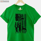 Dog Lover Hunting T-Shirt, Patriotic Coonhunter USA Flag Hunting Dog Coon Hound Shirt