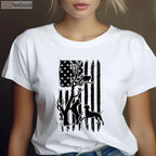 Dog Lover Hunting T-Shirt, Patriotic Coonhunter USA Flag Hunting Dog Coon Hound Shirt