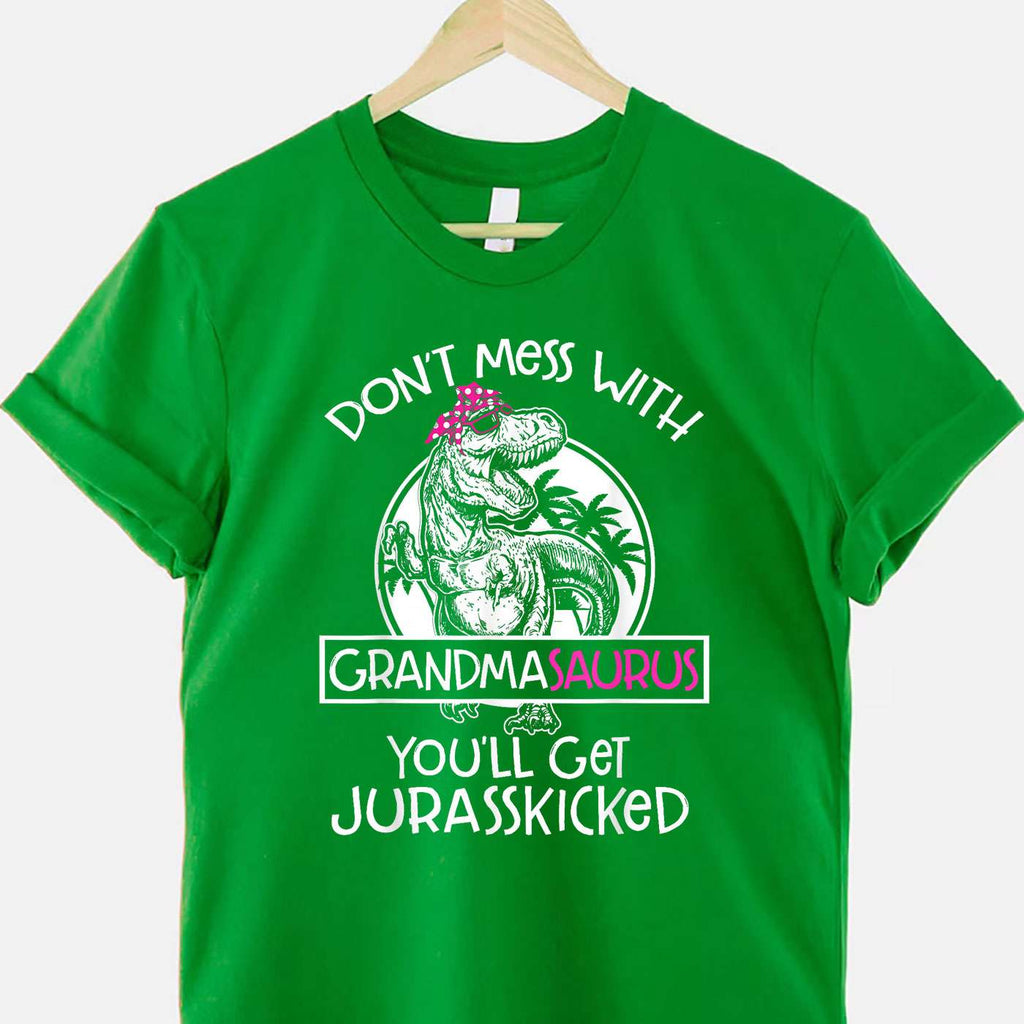Dont Mess With Grandmasaurus Funny Grandma Gift Tee Jurassic T-Shirt Women Adults