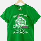 Dont Mess With Grandmasaurus Funny Grandma Gift Tee Jurassic T-Shirt Women Adults