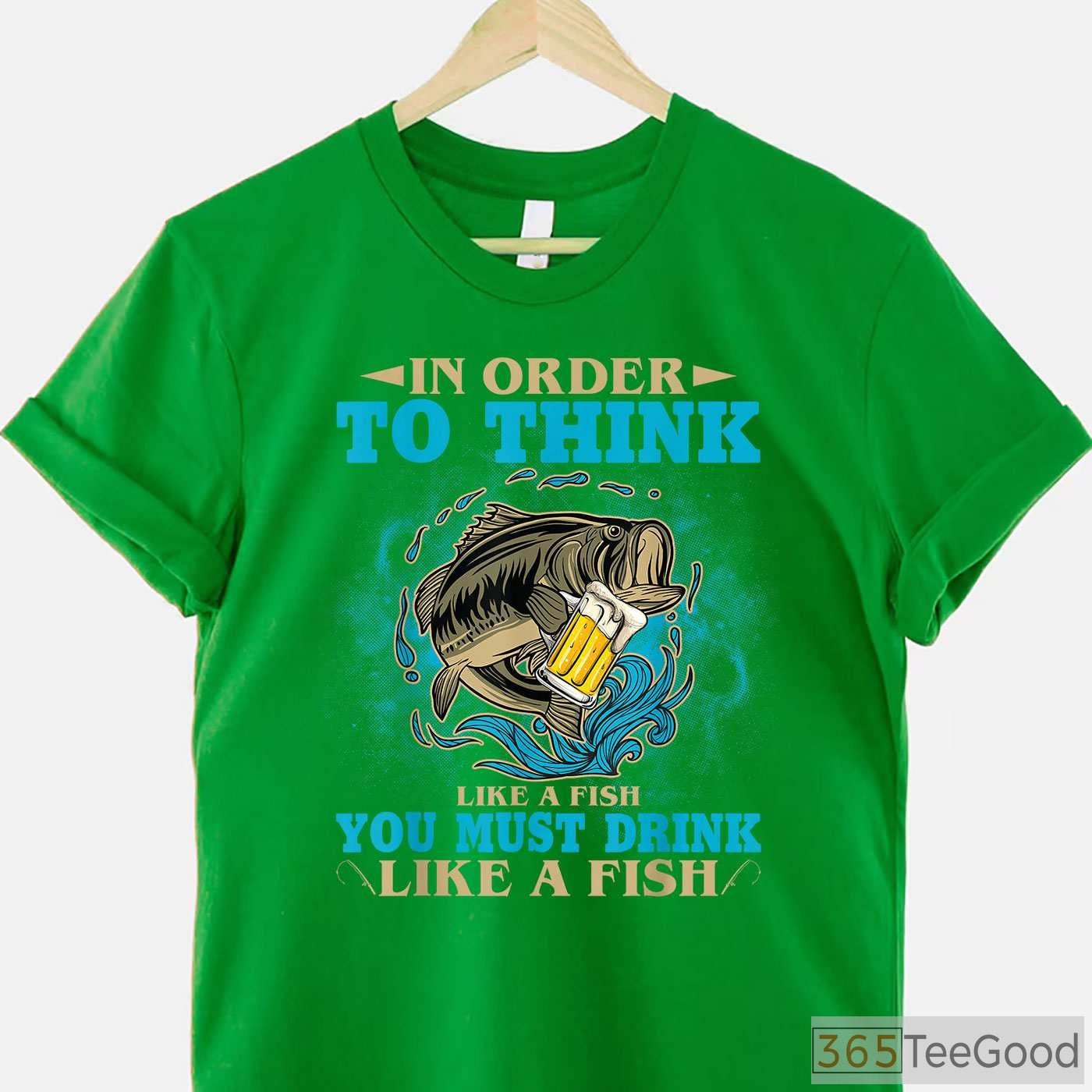 Drink Like a Fish Funny Fishing Shirt, Sarcastic Alcohol & Angling Hobbyist Tee