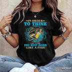 Drink Like a Fish Funny Fishing Shirt, Sarcastic Alcohol & Angling Hobbyist Tee