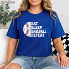 Eat Sleep Baseball Repeat T-Shirt - Funny Baseball Player Gift Apparel