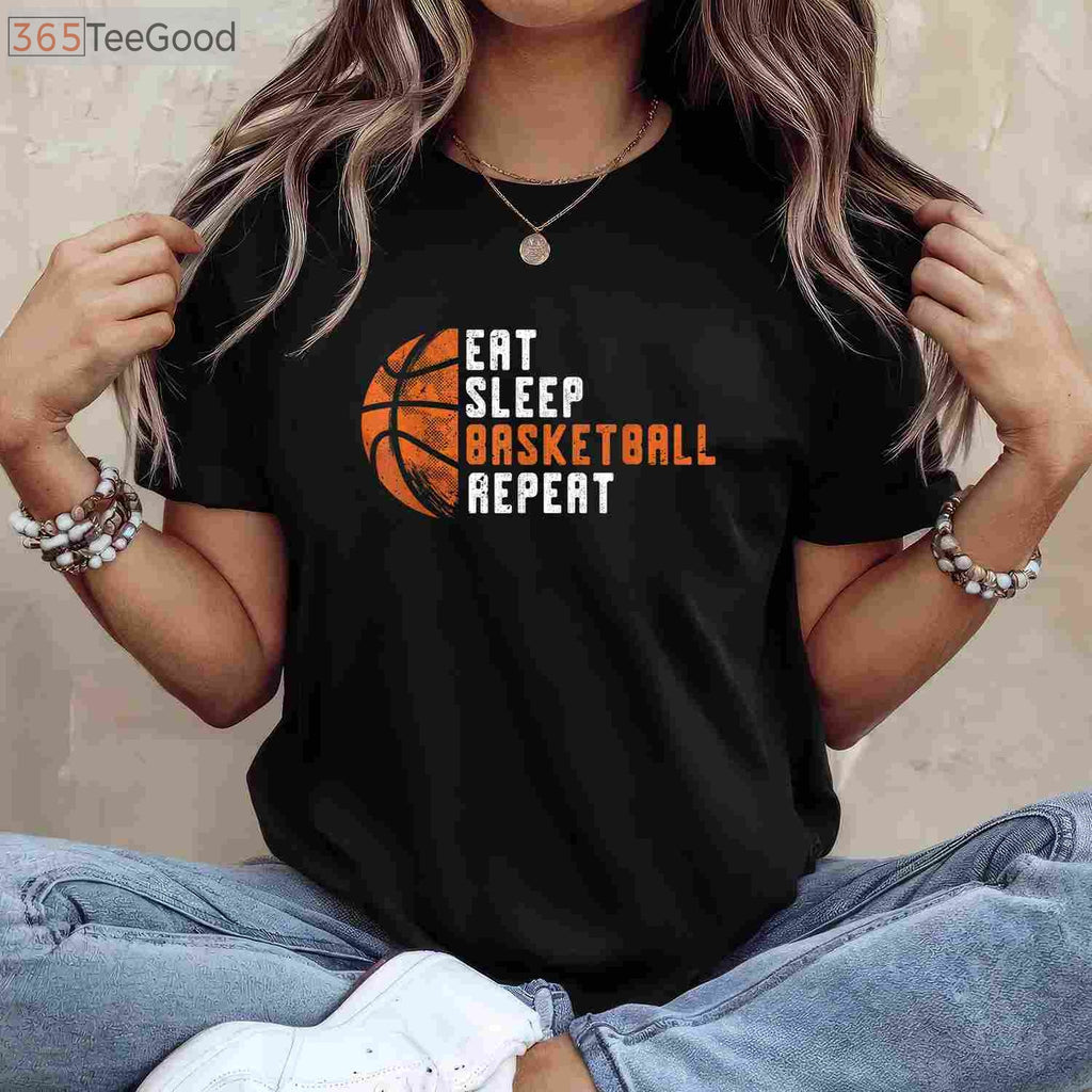 Eat Sleep Basketball Repeat Coach T-Shirt - Motivation Gift For Players