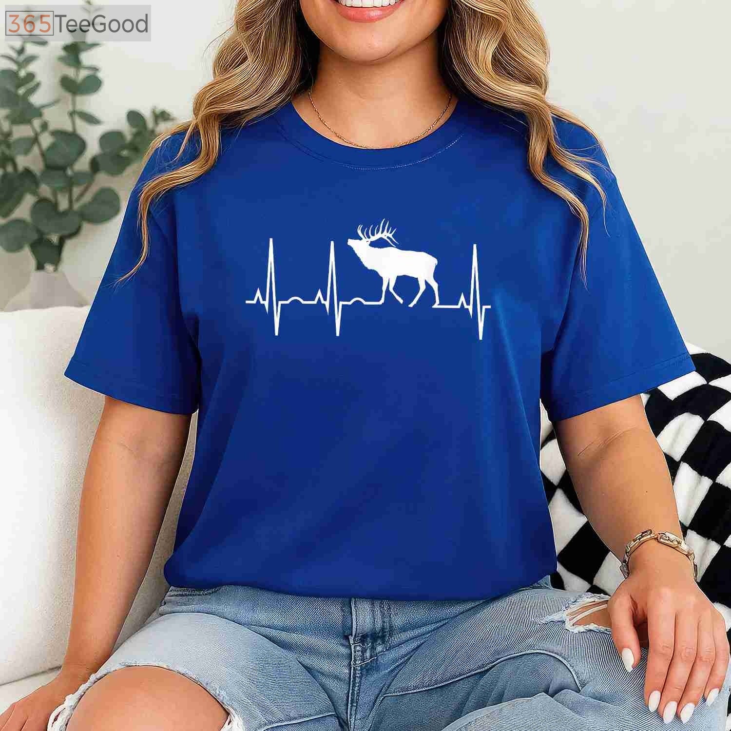Elk Heartbeat Hunting T-Shirt, Elk Hunting Shirt for Elk Lovers Men Women Kids