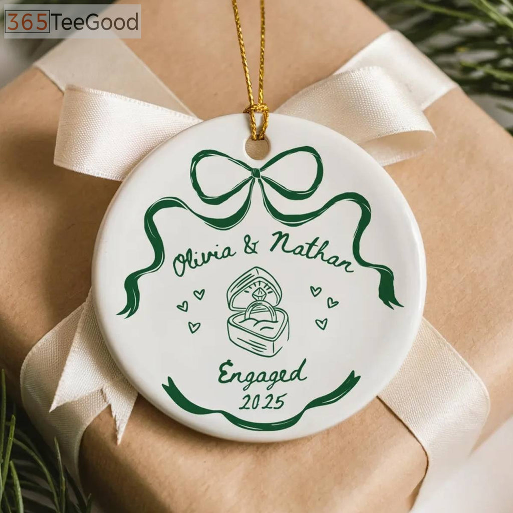 Engagement Christmas Ornaments for Couples, Engaged Ornament Keepsake, Engagement Announcement Wedding Gift Holiday Decor