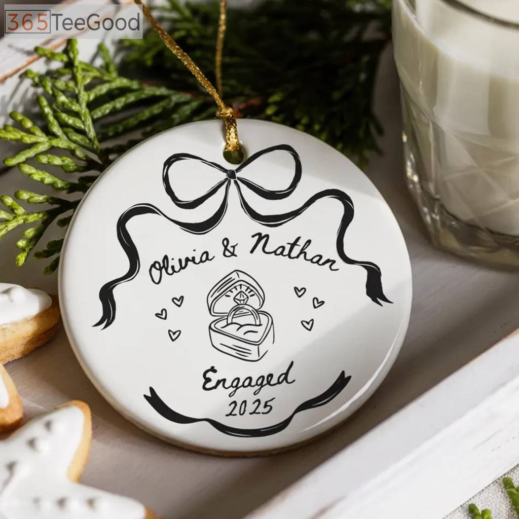 Engagement Christmas Ornaments for Couples, Engaged Ornament Keepsake, Engagement Announcement Wedding Gift Holiday Decor