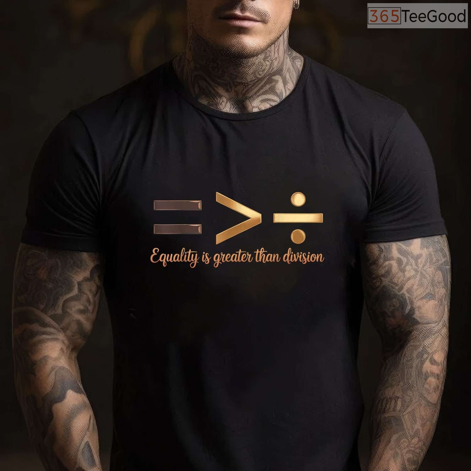 Equality Is Greater Than Division T-Shirt Melanin Unity Black History Month Math Shirt
