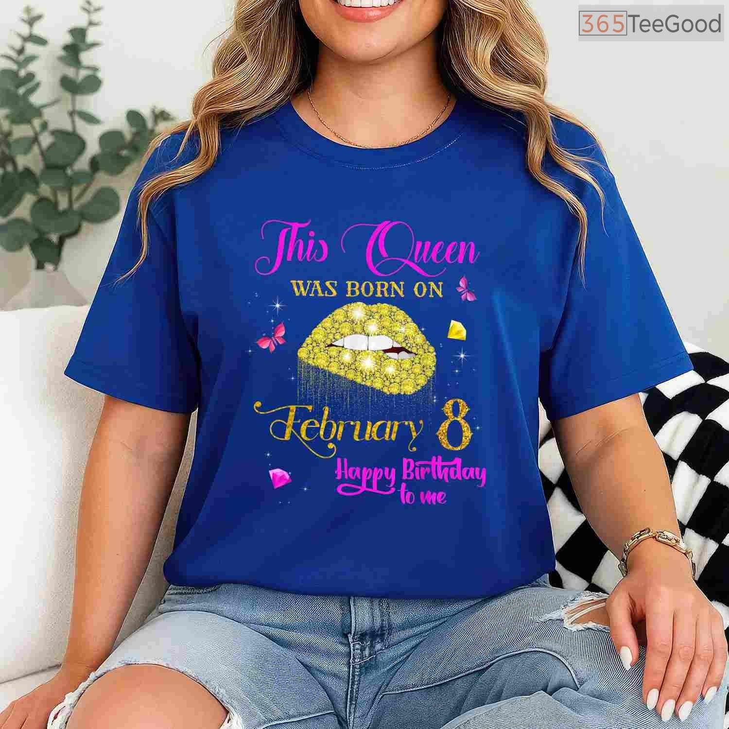 February 8th Birthday Shirt – Specific Date Queen Born In February Tee