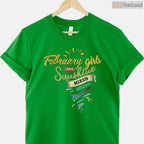 February Girls Are Sunshine Mixed With Hurricane Funny Birthday Shirt