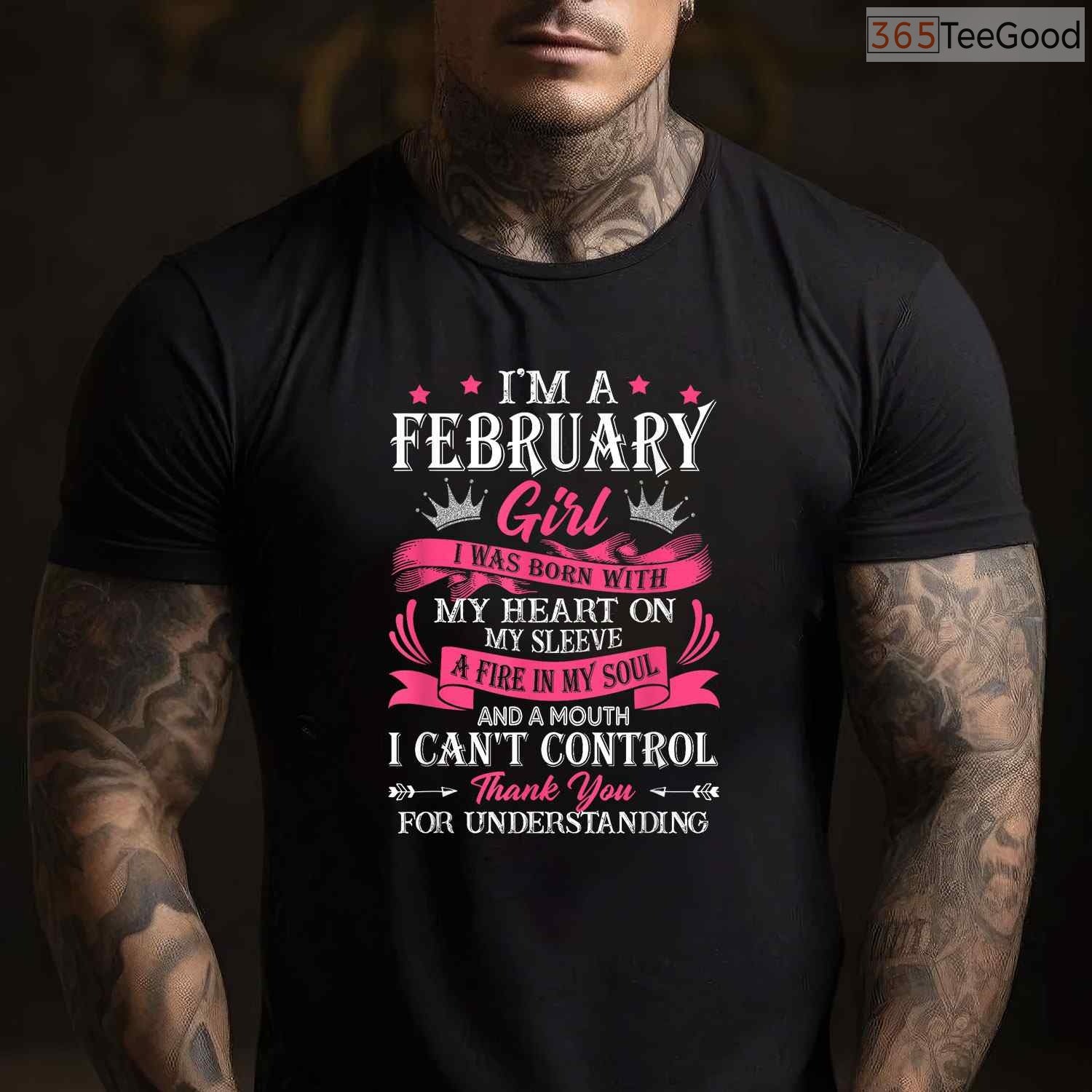 February Girl Heart & Soul Shirt – I Was Born With My Heart Graphic
