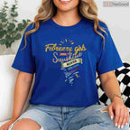 February Girls Are Sunshine Mixed With Hurricane Funny Birthday Shirt