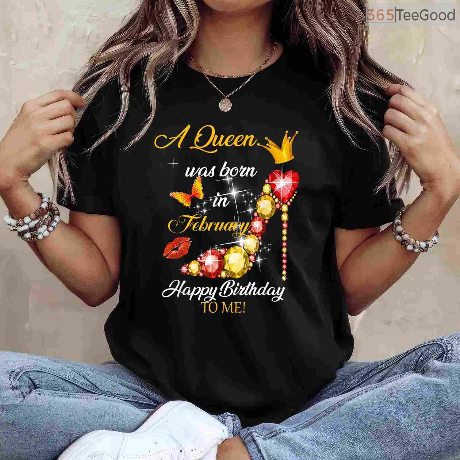 February Queen Birthday Shirt – Happy Birthday To Me Crown Gift