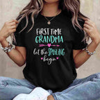 First Time Grandma Let The Spoiling Begin Gift Tee New Grandma T-Shirt Women Adults